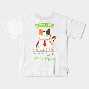 Cat at work Kids T-Shirt